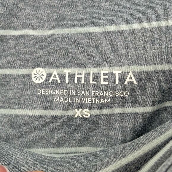 Athleta Leggings Gray White Striped Size XS - Picture 2 of 7